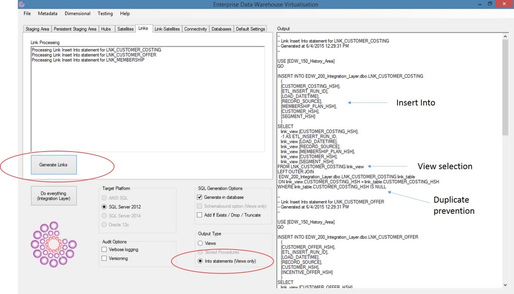 NoETL - Data Vault Link tables - Roelant Vos